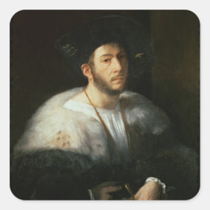 Sticker Carré Portrait d'un homme, probablement Cesare Borgia