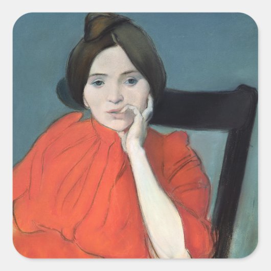 Sticker Carré Portrait d'une femme, 1890 (Devant)