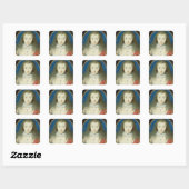 Sticker Carré Portrait d'une fille (Feuille)