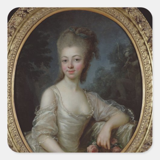 Sticker Carré Portrait d'une jeune fille, 1775 (Devant)