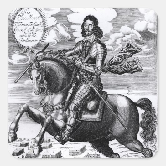 Sticker Carré Portrait équestre (Devant)