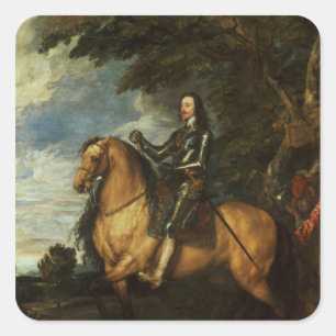 Sticker Carré Portrait équestre de Charles I c.1637-38