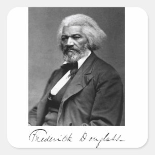 Sticker Carré Portrait et signature de Frederick Douglass