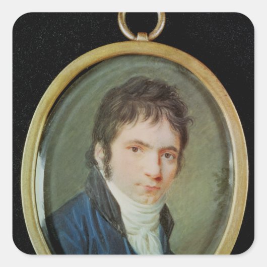 Sticker Carré Portrait miniature de Ludwig Van Beethoven, 1802 (Devant)