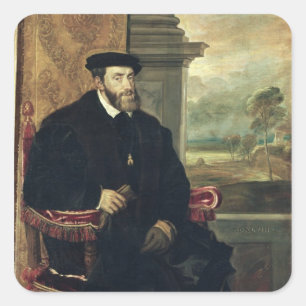 Sticker Carré Portrait posé d'empereur Charles V 1548
