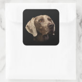 Sticker Carré Portrait Weimaraner (Sac)