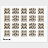 Sticker Carré Portraits de EG Potter, Delano T Smith (Feuille)