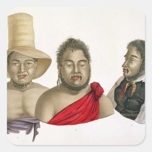 Sticker Carré Portraits des chefs des îles Sandwich, de (Devant)