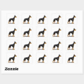 Sticker Carré Portraits of a head Doberman dog front view (Feuille)