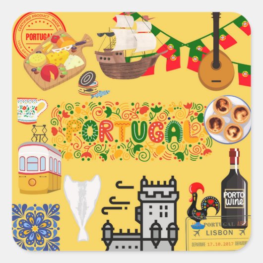 Sticker Carré Portugal (Devant)