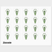 Sticker Carré Pose de cœur extraterrestre (Feuille)