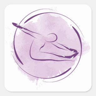 Sticker Carré Pose de Pilates
