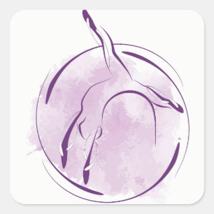 Sticker Carré Pose de Pilates
