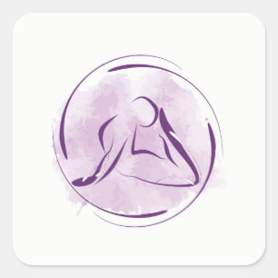 Sticker Carré Pose de yoga
