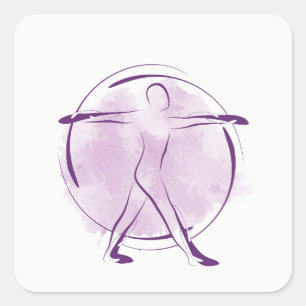 Sticker Carré Pose de yoga