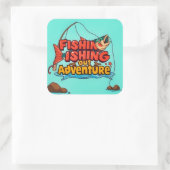 Sticker Carré Posez votre ligne : Une aventure de pêche attend (Sac)