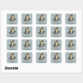 Sticker Carré Posh Cats Mariage bleu (Feuille)