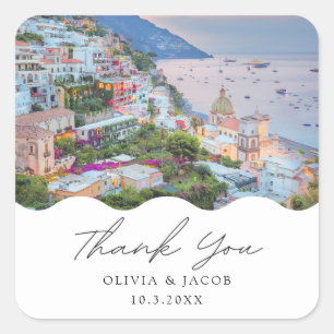 Sticker Carré Positano Mariage Merci photo Pittoresque