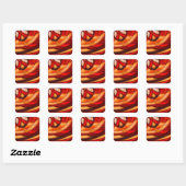 Sticker Carré Poster Abstrait Fractal Circles Imprimer (Feuille)