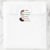 Sticker Carré Poster célèbre du RBG, Ruth Bader Ginsburg (Sac)