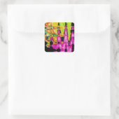Sticker Carré Poster d'art Abstrait Neon Glitch Imprimer (Sac)