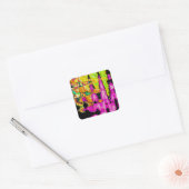 Sticker Carré Poster d'art Abstrait Neon Glitch Imprimer (Enveloppe)
