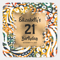 Poster de animal coloré 21e anniversaire Personnal