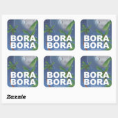 Sticker Carré Poster de Bora Bora Moon Travel (Feuille)