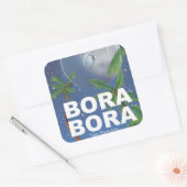 Sticker Carré Poster de Bora Bora Moon Travel (Enveloppe)