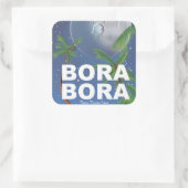 Sticker Carré Poster de Bora Bora Moon Travel (Sac)