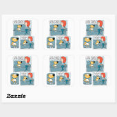 Sticker Carré Poster de Chien Stress Out mignon et drôle (Feuille)