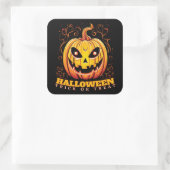 Sticker Carré Poster du Citrouille d'Halloween Jack-O-Lantern (Sac)