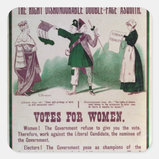 Sticker Carré Poster du suffrage féminin (Devant)