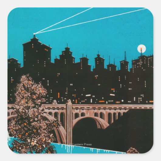 Sticker Carré Poster publicitaire Spokane #1Spokane, WA (Devant)