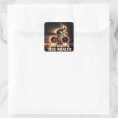 Sticker Carré Poster santé avec Neon Cyclist (Sac)