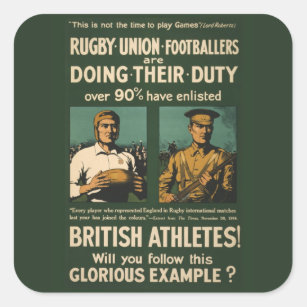 Sticker Carré Poster vintage : Appel de joueurs de rugby pour le