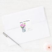 Sticker Carré Pot de fleurs - la première bibliothèque de bébé (Enveloppe)