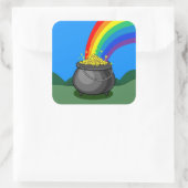 Sticker Carré Pot or & arc-en-ciel (Sac)