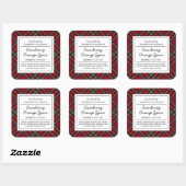 Sticker Carré Pot Simmer classique rouge Tartan Holiday (Feuille)