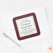Sticker Carré Pot Simmer classique rouge Tartan Holiday (Enveloppe)