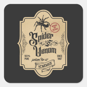 Sticker Carré potion de sorcière cool d'araignée venom Halloween