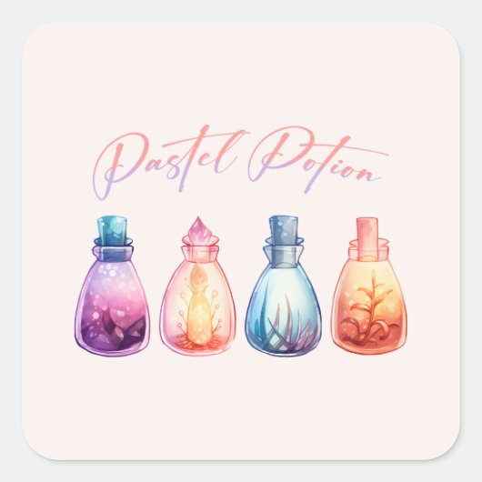 Sticker Carré Potion Pastel (Devant)