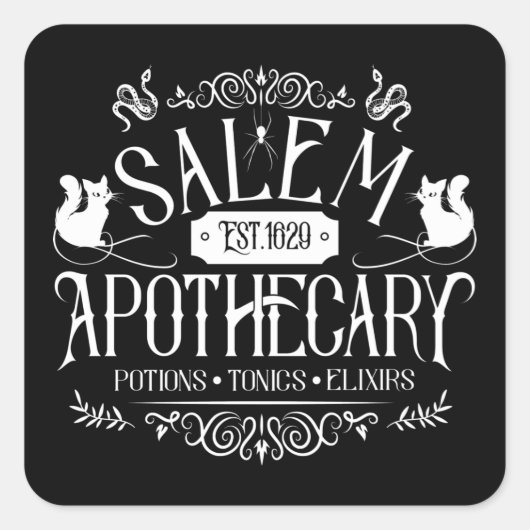 Sticker Carré Potions magiques Salem Apothecary Witchcraft (Devant)