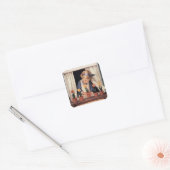 Sticker Carré Potting Tulips par Jessie Willcox Smith (Enveloppe)