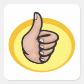 Sticker Carré Pouce vers le haut Gesture (Devant)