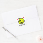 Sticker Carré Pouce vers le haut Smile Face Texte personnalisé (Enveloppe)