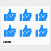Sticker Carré Pouces vers le haut Cyclisme (Feuille)