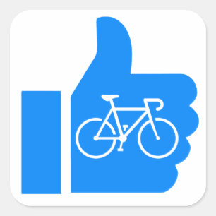 Sticker Carré Pouces vers le haut Cyclisme