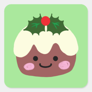 Sticker Carré Pouding de Noël 1