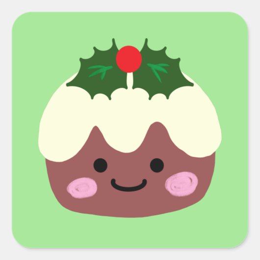 Sticker Carré Pouding de Noël 1 (Devant)